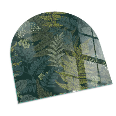 Plaque verre demi-ronde cheminée Motifs végétaux avec des papillons