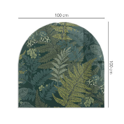 Plaque verre demi-ronde cheminée Motifs végétaux avec des papillons