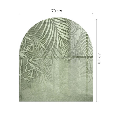Plaque demi-ovale en verre pour poêle Feuilles tropicales en arrière-plan
