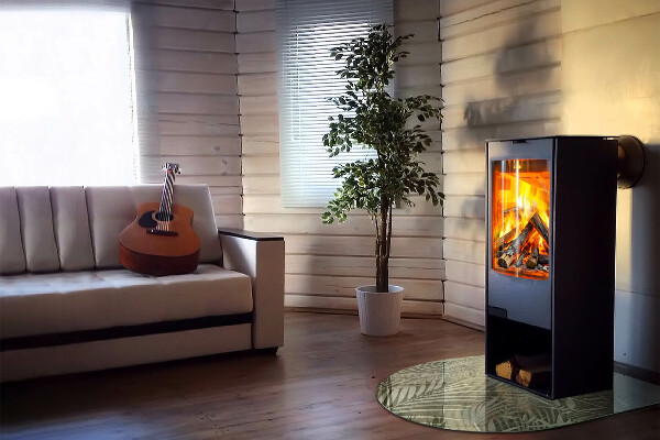 Plaque demi-ovale en verre pour poêle Feuilles tropicales en arrière-plan