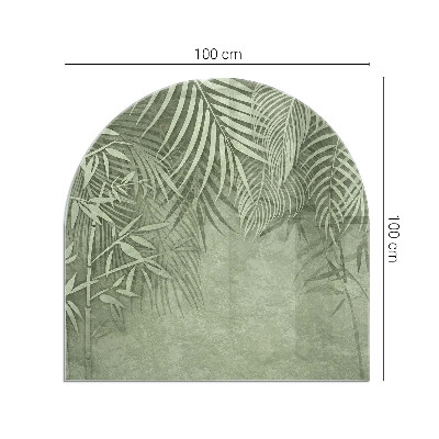 Plaque demi-ovale en verre pour poêle Feuilles tropicales en arrière-plan