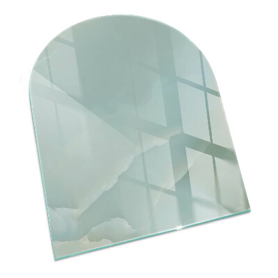 Plaque de sol demi-ovale en verre Motif marbré aux tons subtils