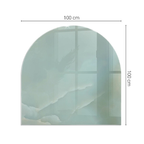 Plaque de sol demi-ovale en verre Motif marbré aux tons subtils