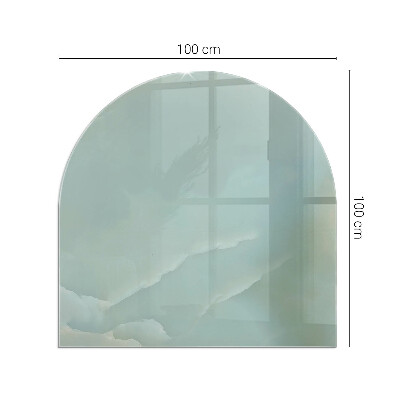 Plaque de sol demi-ovale en verre Motif marbré aux tons subtils