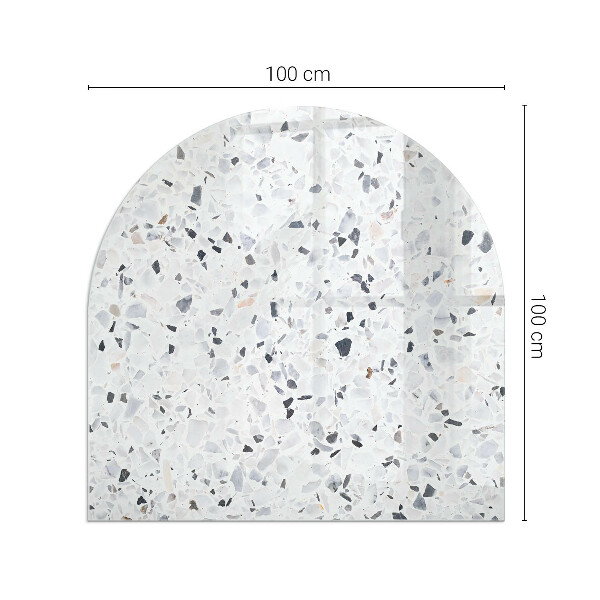Plaque de sol demi-ovale en verre Motif pierre avec de petits accents