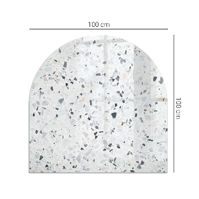 Plaque de sol demi-ovale en verre Motif pierre avec de petits accents