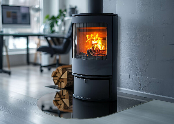 Plaque de sol demi-ovale en verre Couleur noire