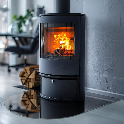 Plaque de sol demi-ovale en verre Couleur noire