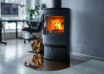 Plaque de sol demi-ovale en verre Couleur marron