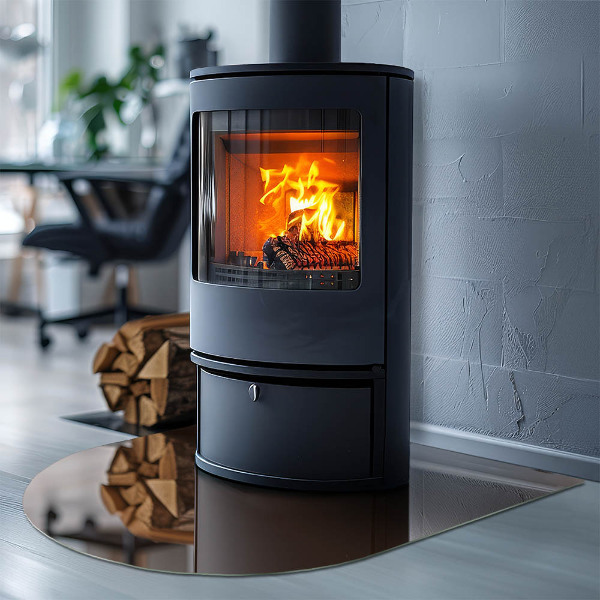 Plaque de sol demi-ovale en verre Couleur marron