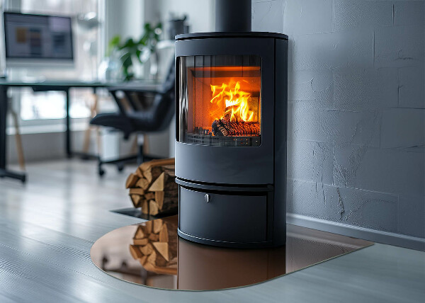 Plaque de sol demi-ovale en verre Couleur marron