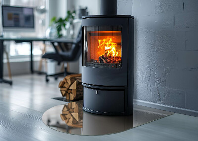 Plaque demi-ovale en verre pour poêle Couleur marron