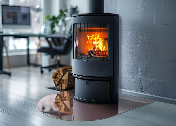 Plaque de sol demi-ovale en verre Couleur rose