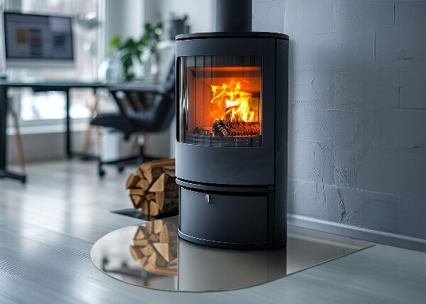 Plaque de sol demi-ovale en verre Couleur crème claire