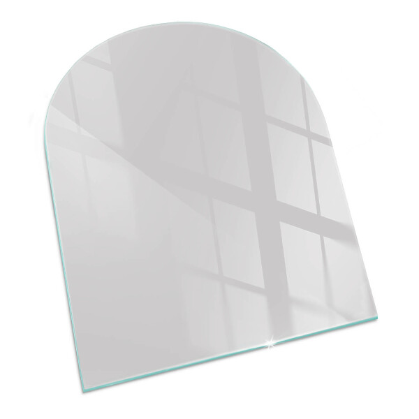 Plaque verre demi-ronde cheminée Couleur grise