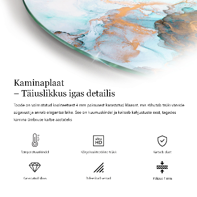 Plaque verre demi-ronde cheminée Couleur beige