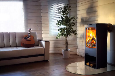 Plaque verre demi-ronde cheminée Couleur beige