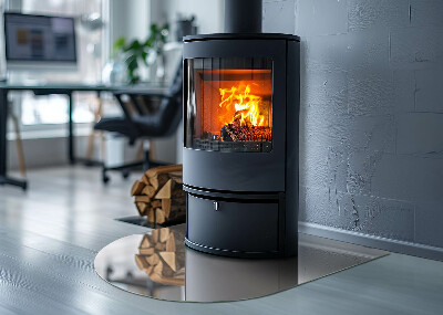 Plaque de sol demi-ovale en verre Couleur rose pâle