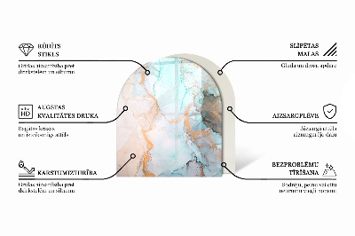 Plaque de sol demi-ovale en verre Couleur rose pâle