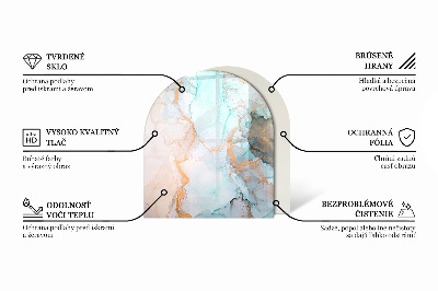 Plaque de sol demi-ovale en verre Couleur rose pâle