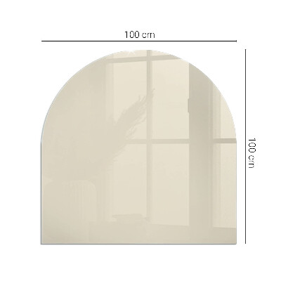Plaque demi-ovale en verre pour poêle Couleur beige