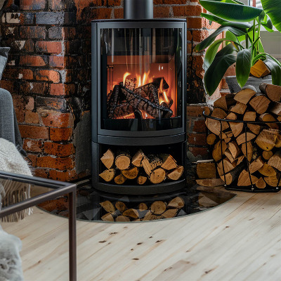 Plaque de sol en verre angle poêle Géométrie en trois dimensions