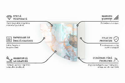 Plaque d’angle en verre pour poêle Formes de nuages ​​abstraites dans les solides