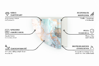 Plaque d’angle en verre pour poêle Formes de nuages ​​abstraites dans les solides