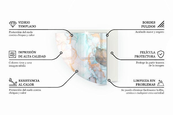 Plaque verre d’angle cheminée Motif inspiré du bois