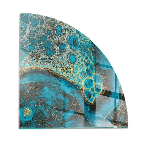 Plaque de sol en verre angle poêle Motif organique dans un style abstrait