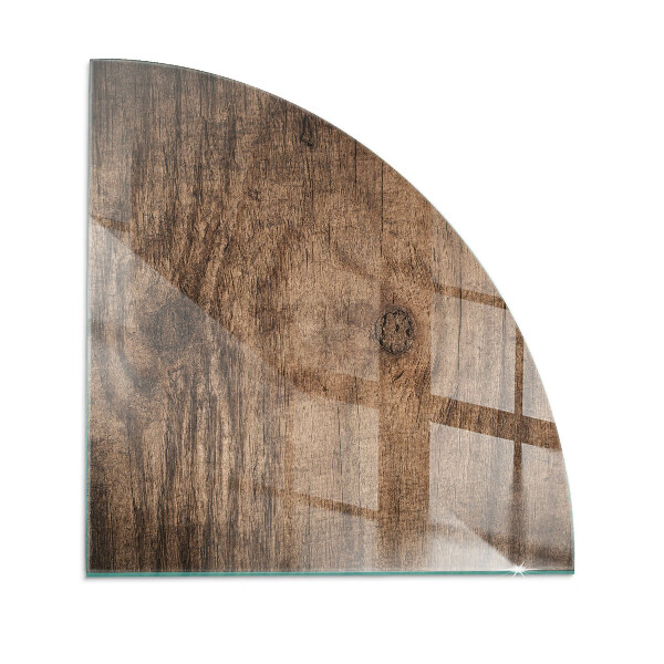 Plaque de sol en verre angle poêle Motif en bois de pin