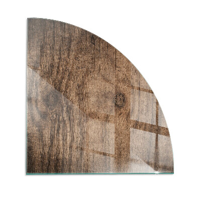 Plaque de sol en verre angle poêle Motif en bois de pin