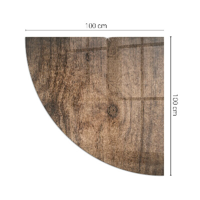 Plaque de sol en verre angle poêle Motif en bois de pin