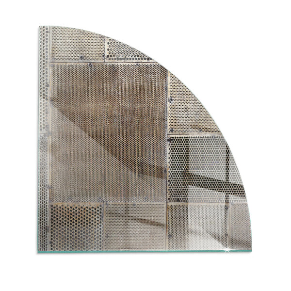 Plaque d’angle en verre pour poêle Motif en acier perforé