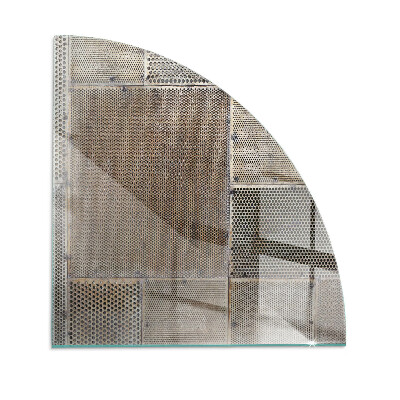 Plaque d’angle en verre pour poêle Motif en acier perforé