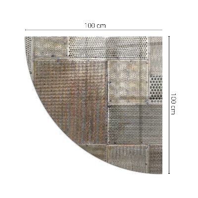 Plaque d’angle en verre pour poêle Motif en acier perforé