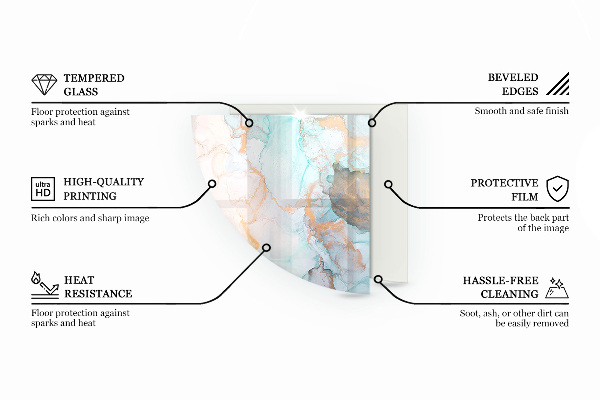 Plaque de sol en verre angle poêle Planches de style naturel