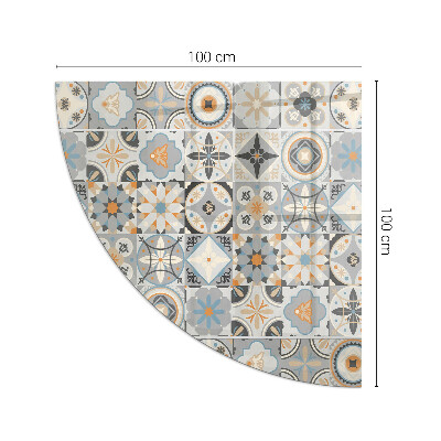 Plaque de sol en verre angle poêle Motifs de mosaïque en formes carrelées