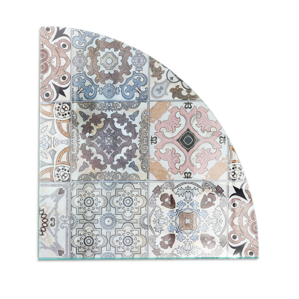 Plaque verre d’angle cheminée Motifs de mosaïque en carreaux