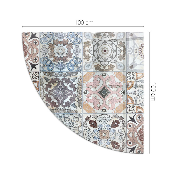 Plaque verre d’angle cheminée Motifs de mosaïque en carreaux