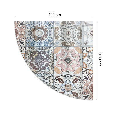 Plaque verre d’angle cheminée Motifs de mosaïque en carreaux