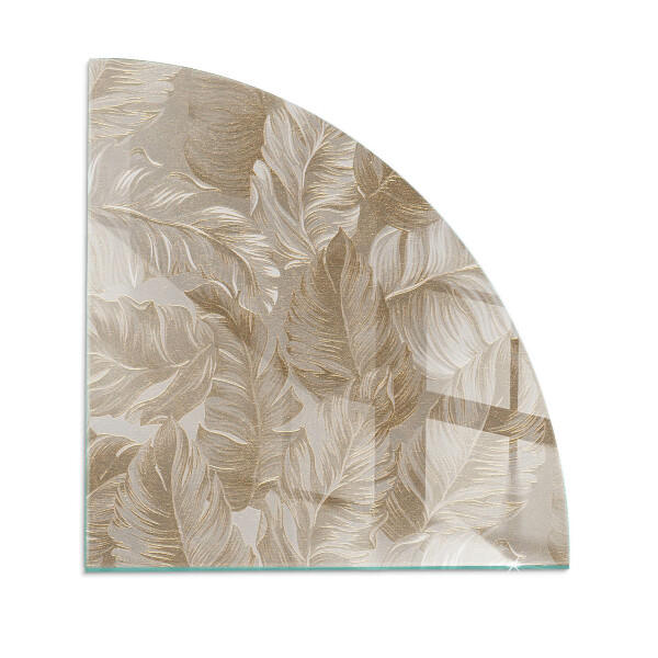 Plaque d’angle en verre pour poêle Motifs de feuilles délicats