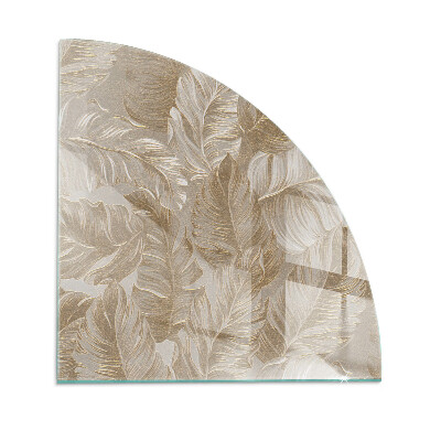 Plaque d’angle en verre pour poêle Motifs de feuilles délicats
