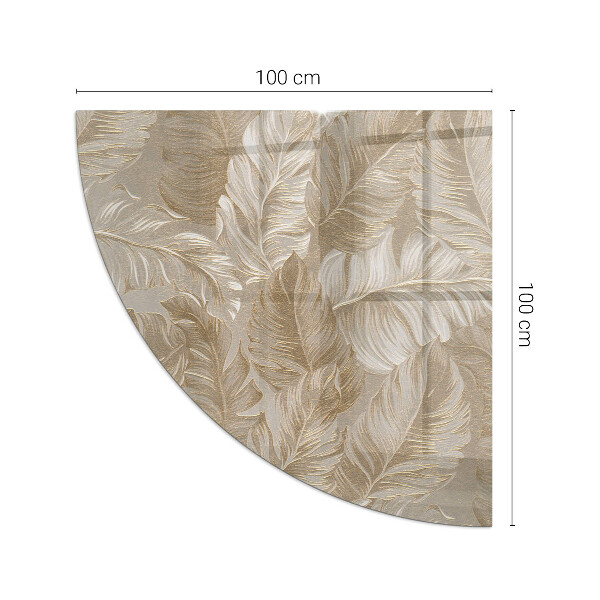Plaque d’angle en verre pour poêle Motifs de feuilles délicats