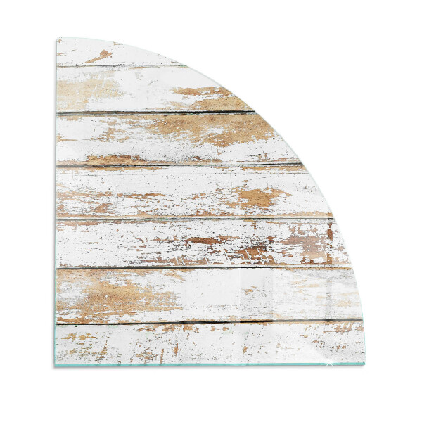 Plaque de sol en verre angle poêle Planche en bois rouillée