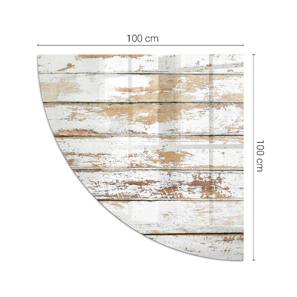 Plaque de sol en verre angle poêle Planche en bois rouillée