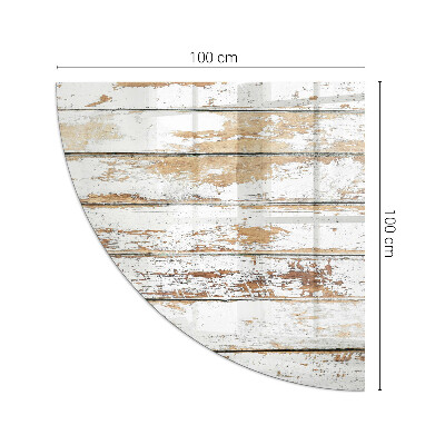 Plaque de sol en verre angle poêle Planche en bois rouillée