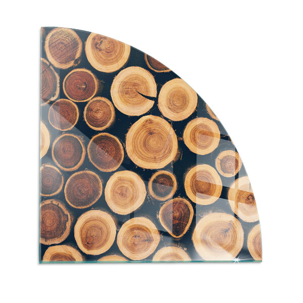 Plaque verre d’angle cheminée Boîte à cadre en bois