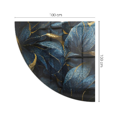 Plaque d’angle en verre pour poêle Feuilles élégantes dans la structure
