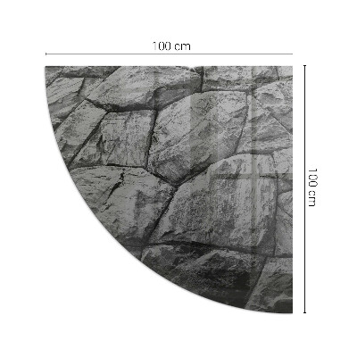 Plaque d’angle en verre pour poêle Style pierre en version naturelle